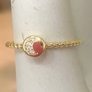 NEW 18k  Gold Plated HIGH END  Ring Dainty Crescent 🌙 Moon Women’s Size 8 #3